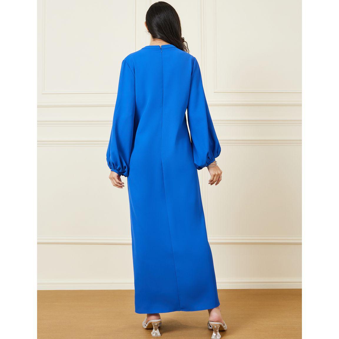 Styli Solid Volume Sleeve Shift Maxi Dress-women-clothing-dresses-image-4