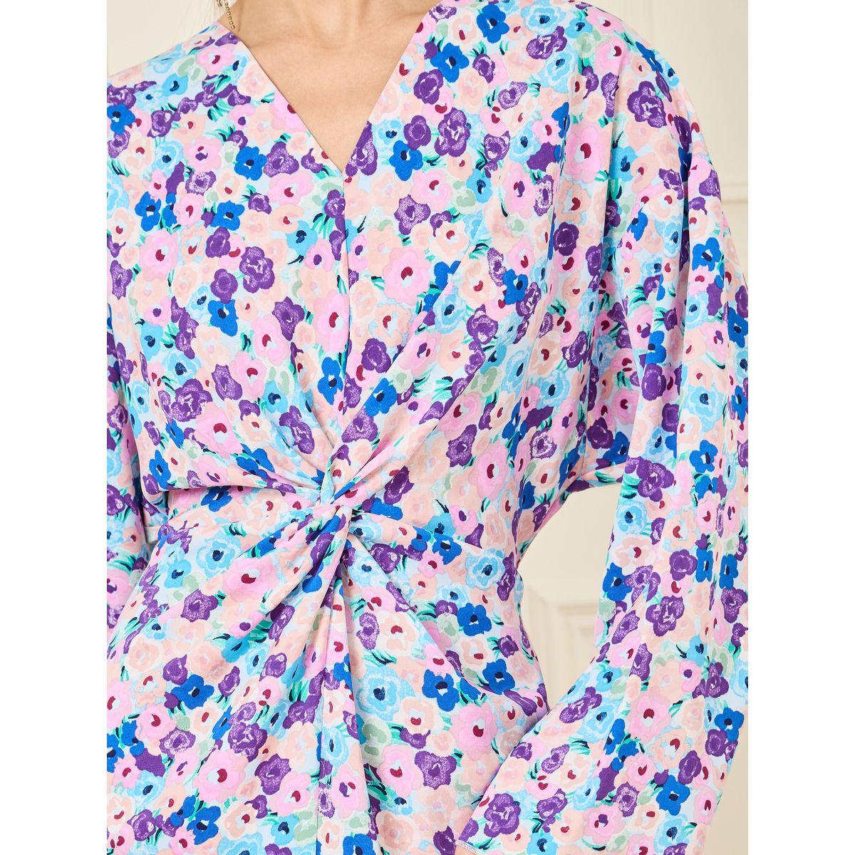 فستان طويل بتفاصيل ملفوفة وشق امامي-women-clothing-dresses-image-3