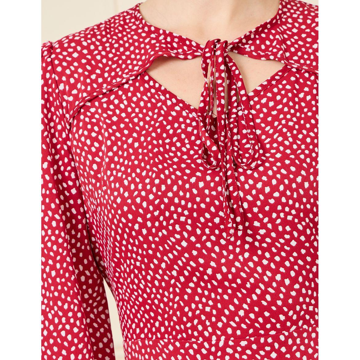 فستان بطول الركبة واكمام منفوخة-women-clothing-dresses-image-3