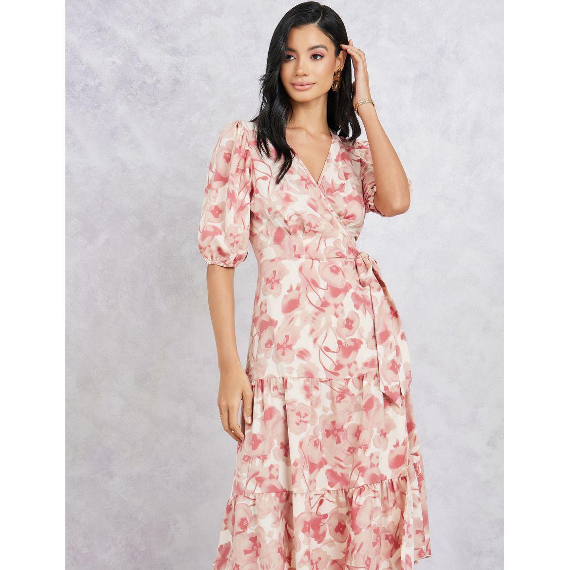 Styli Floral Print Wrap Around Midi Dress-women-clothing-dresses-image-2