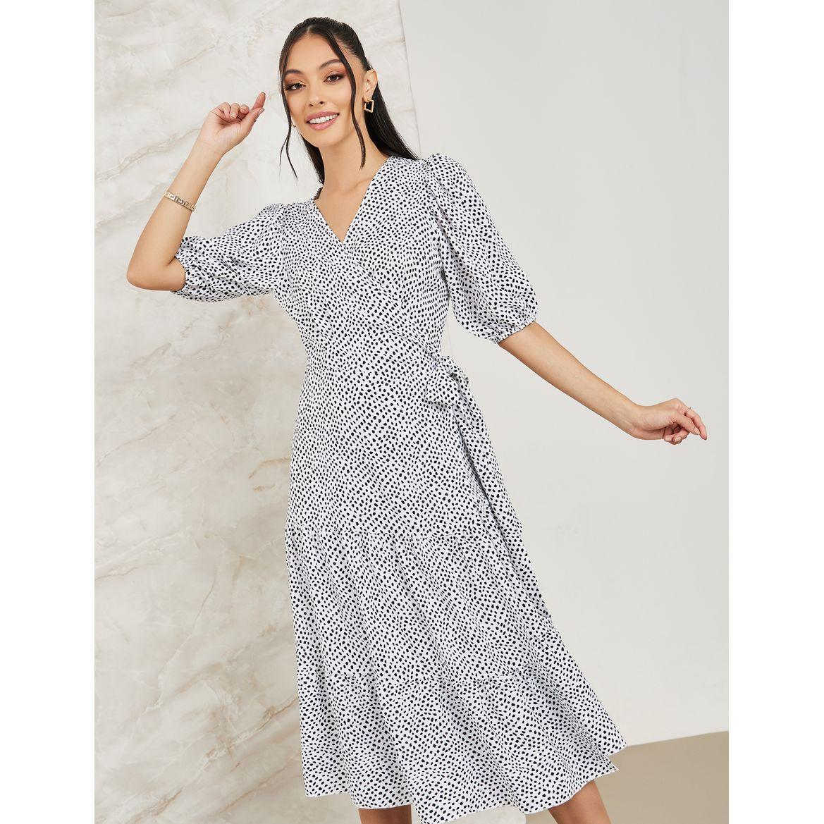 فستان ميدي بنمط لف-women-clothing-dresses-image-2