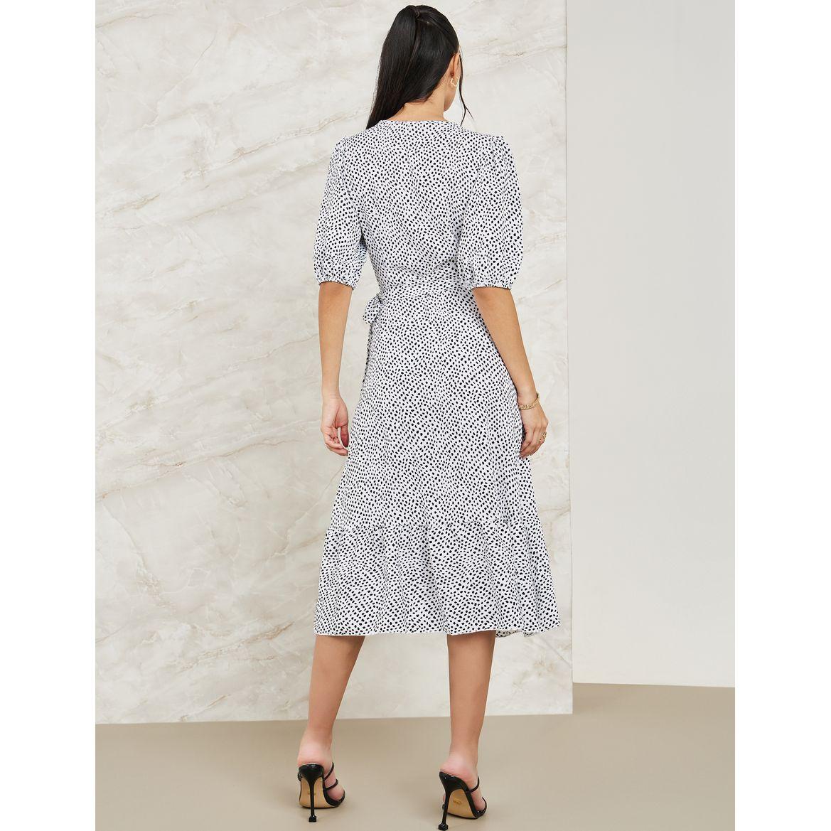 Styli Ditsy Print Wrap Around Midi Dress-women-clothing-dresses-image-4