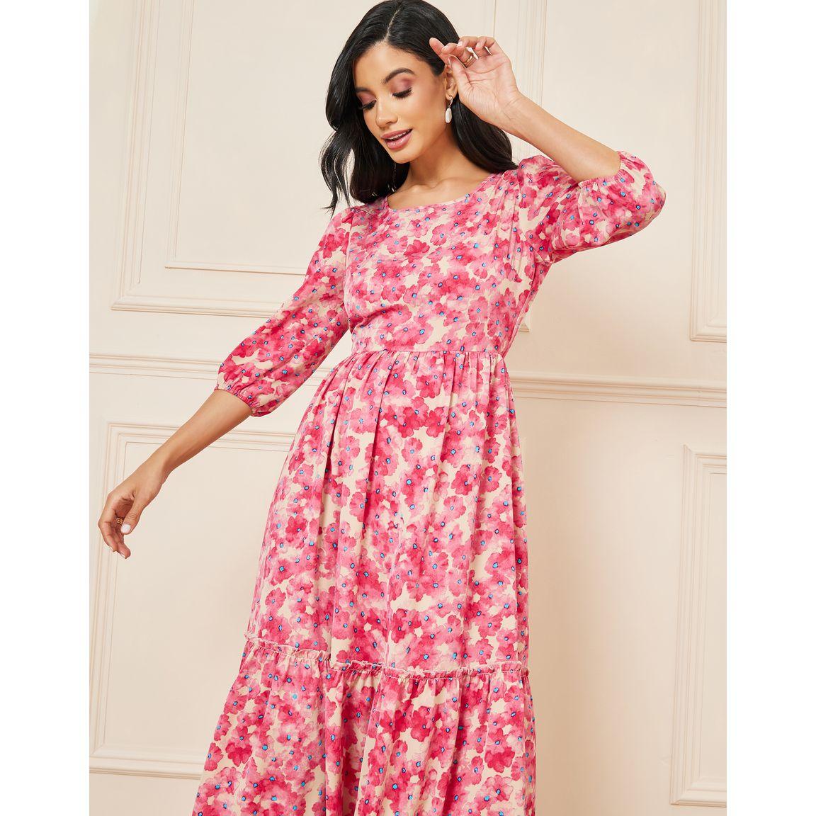 فستان طويل مطبع بالكامل بطبعة زهور-women-clothing-dresses-image-2