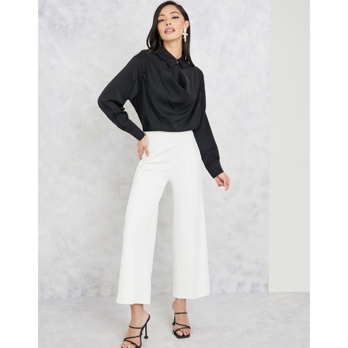 Styli Cowl Neck Long Sleeves Collared Blouse-women-clothing-shirtsandblouses-blouses-image-3