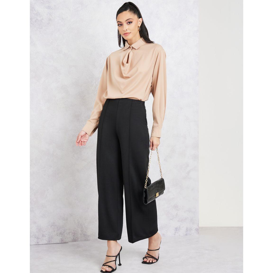 Styli Cowl Neck Long Sleeves Collared Blouse-women-clothing-shirtsandblouses-blouses-image-2