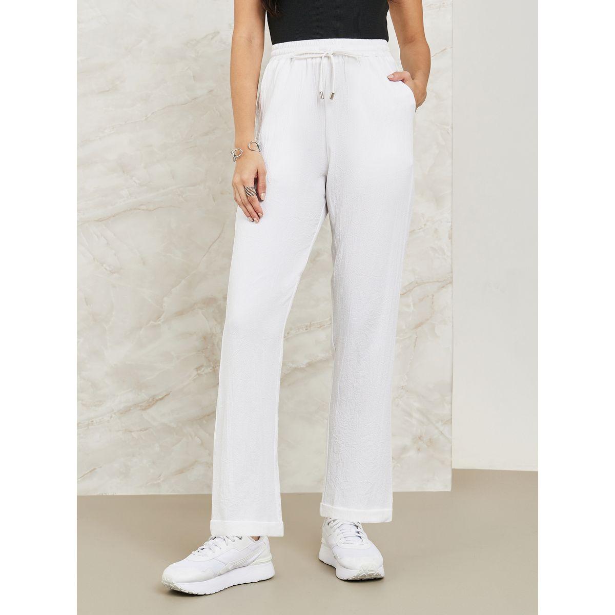 Styli Textured Tapered Fit Pants with Pockets-women-clothing-bottoms-trousers-image-1