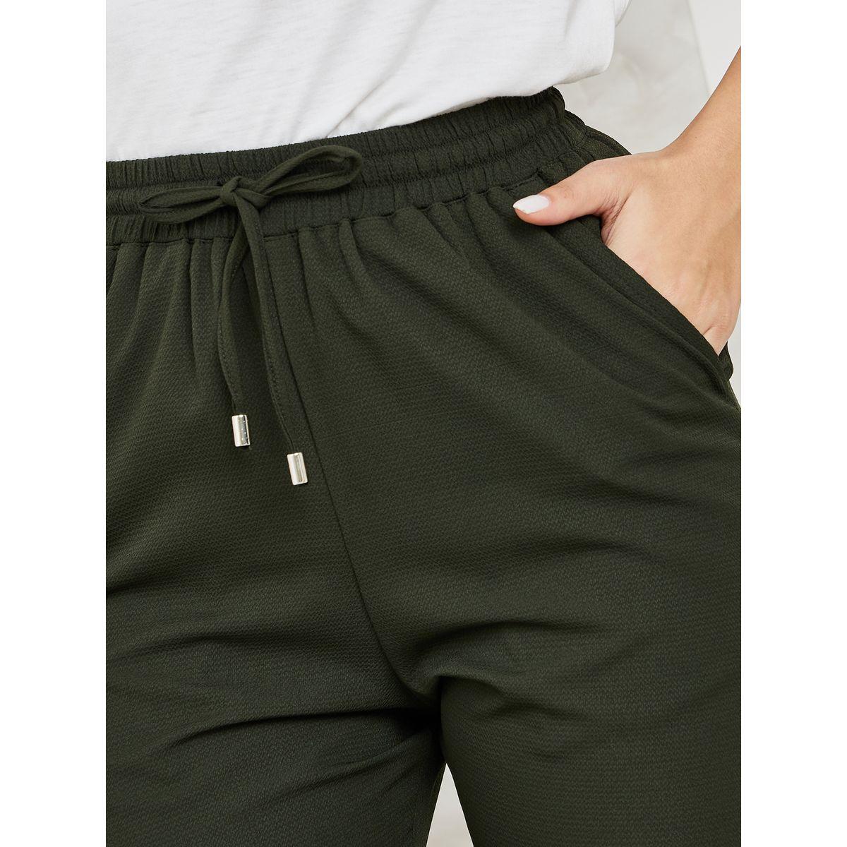 Styli Textured Tapered Fit Pants with Pockets-women-clothing-bottoms-trousers-image-3