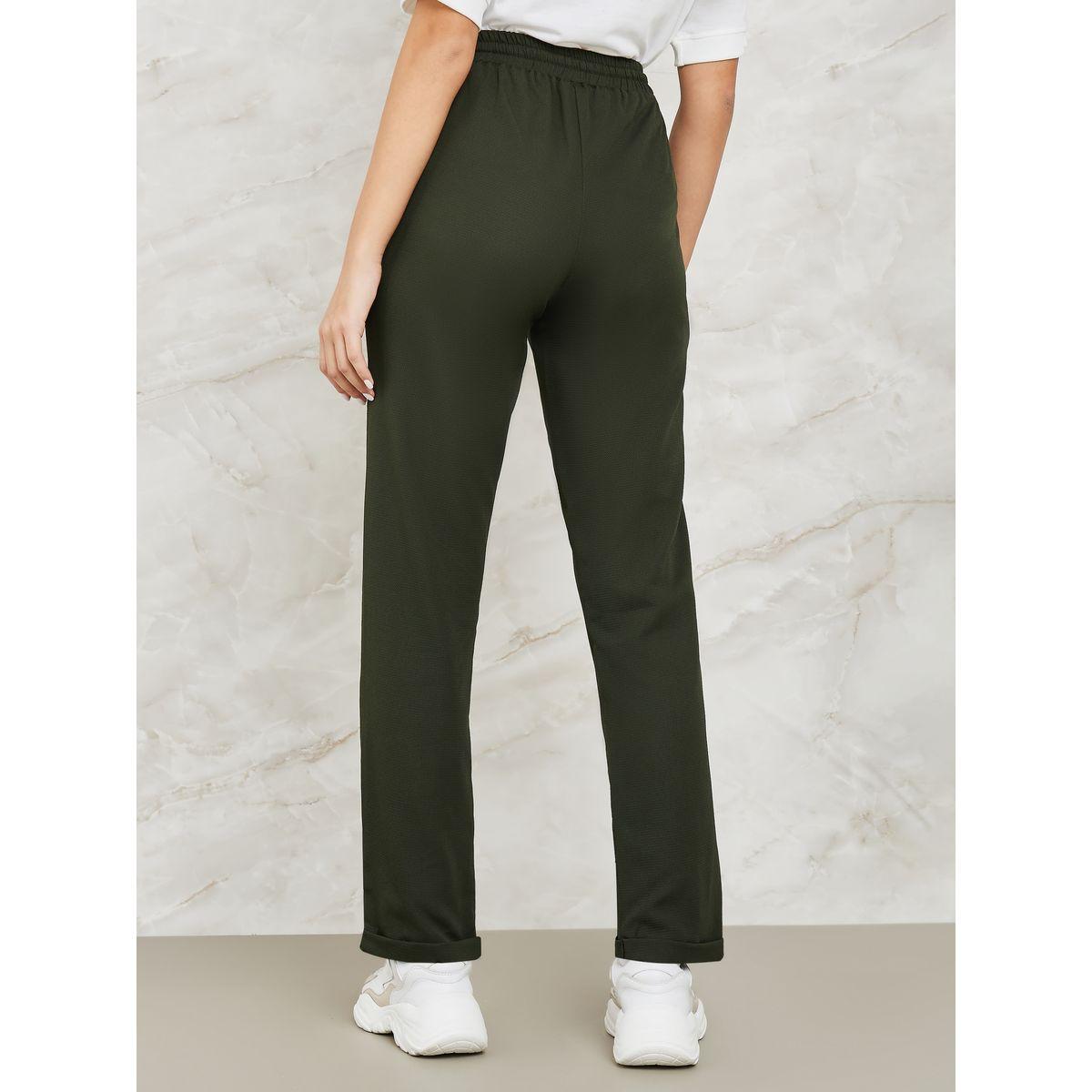 Styli Textured Tapered Fit Pants with Pockets-women-clothing-bottoms-trousers-image-4