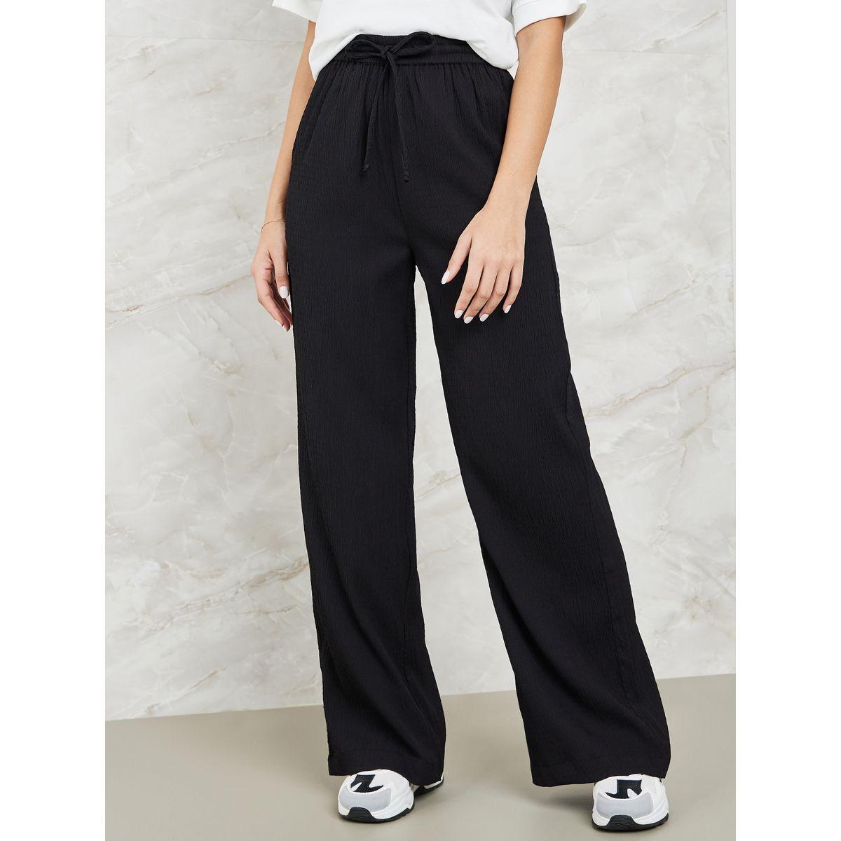 بنطال بأرجل واسعة وجيب جانبي-women-clothing-bottoms-trousers-image-2
