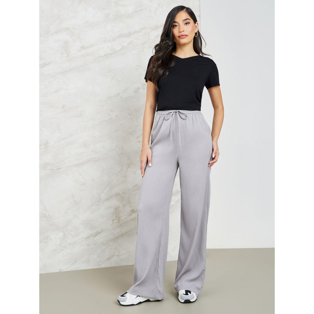 بنطال بأرجل واسعة وجيب جانبي-women-clothing-bottoms-trousers-image-2