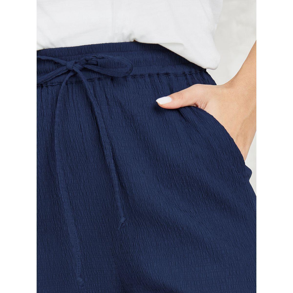 Styli Textured Wide Leg Pants with Side Pocket-women-clothing-bottoms-trousers-image-3