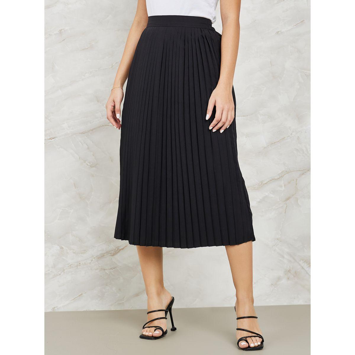 تنورة ميدي مزينة بكسرات-women-clothing-skirts-image-2