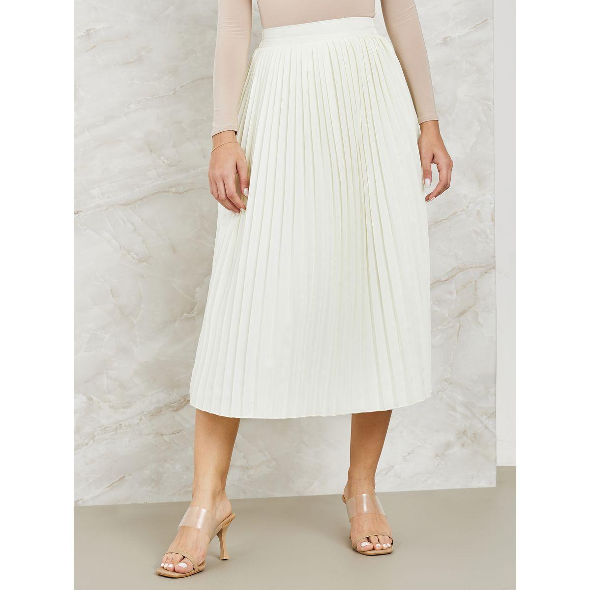 Styli Pleated A-Line Midi Skirt-women-clothing-bottoms-skirts-image-1