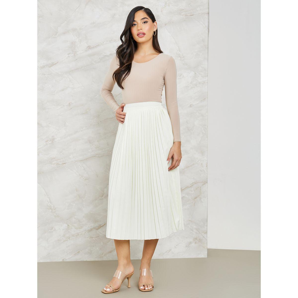 Styli Pleated A-Line Midi Skirt-women-clothing-bottoms-skirts-image-2