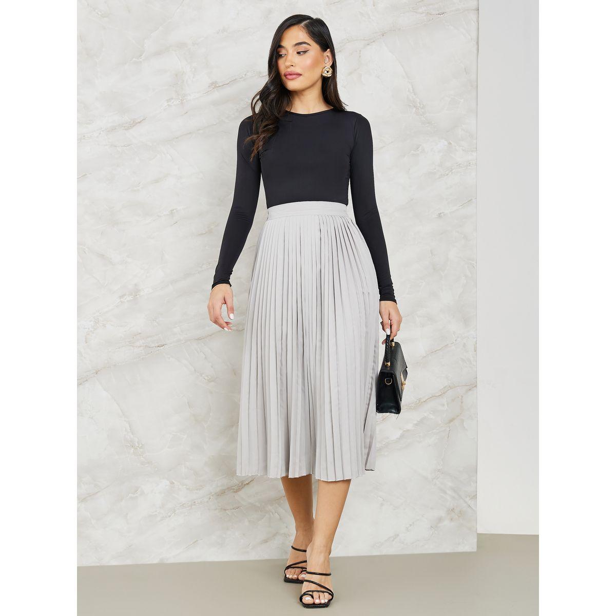 تنورة ميدي مزينة بكسرات-women-clothing-bottoms-skirts-image-1