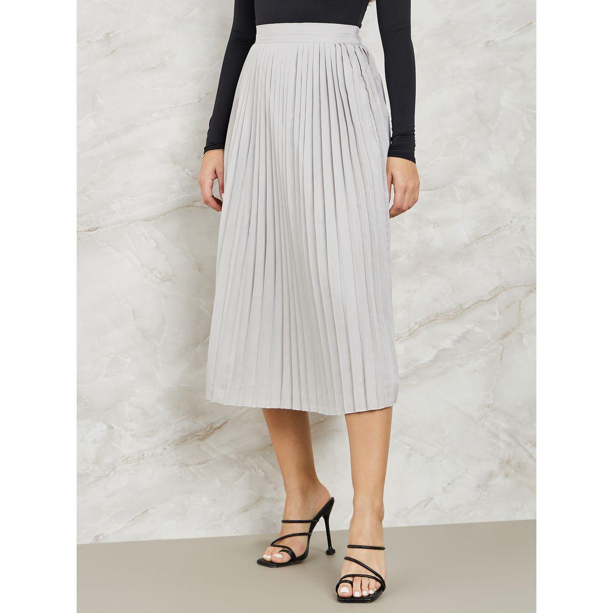 Styli Pleated A-Line Midi Skirt-women-clothing-bottoms-skirts-image-2