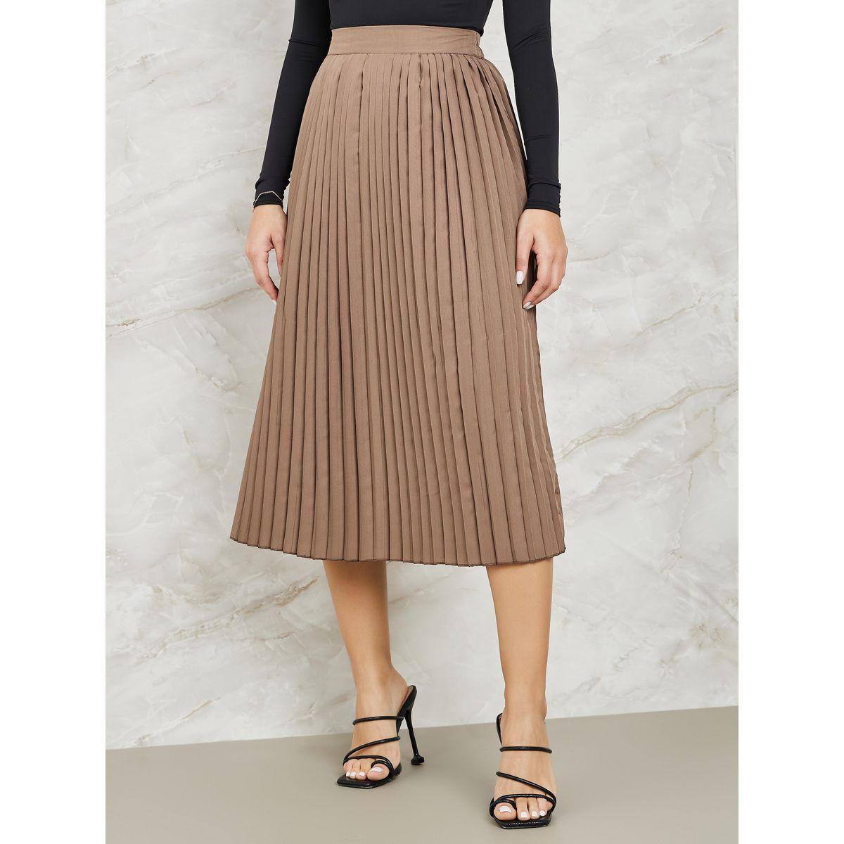 Styli Pleated A-Line Midi Skirt-women-clothing-bottoms-skirts-image-1