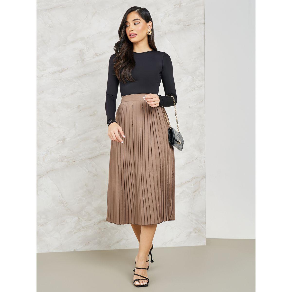 Styli Pleated A-Line Midi Skirt-women-clothing-bottoms-skirts-image-2