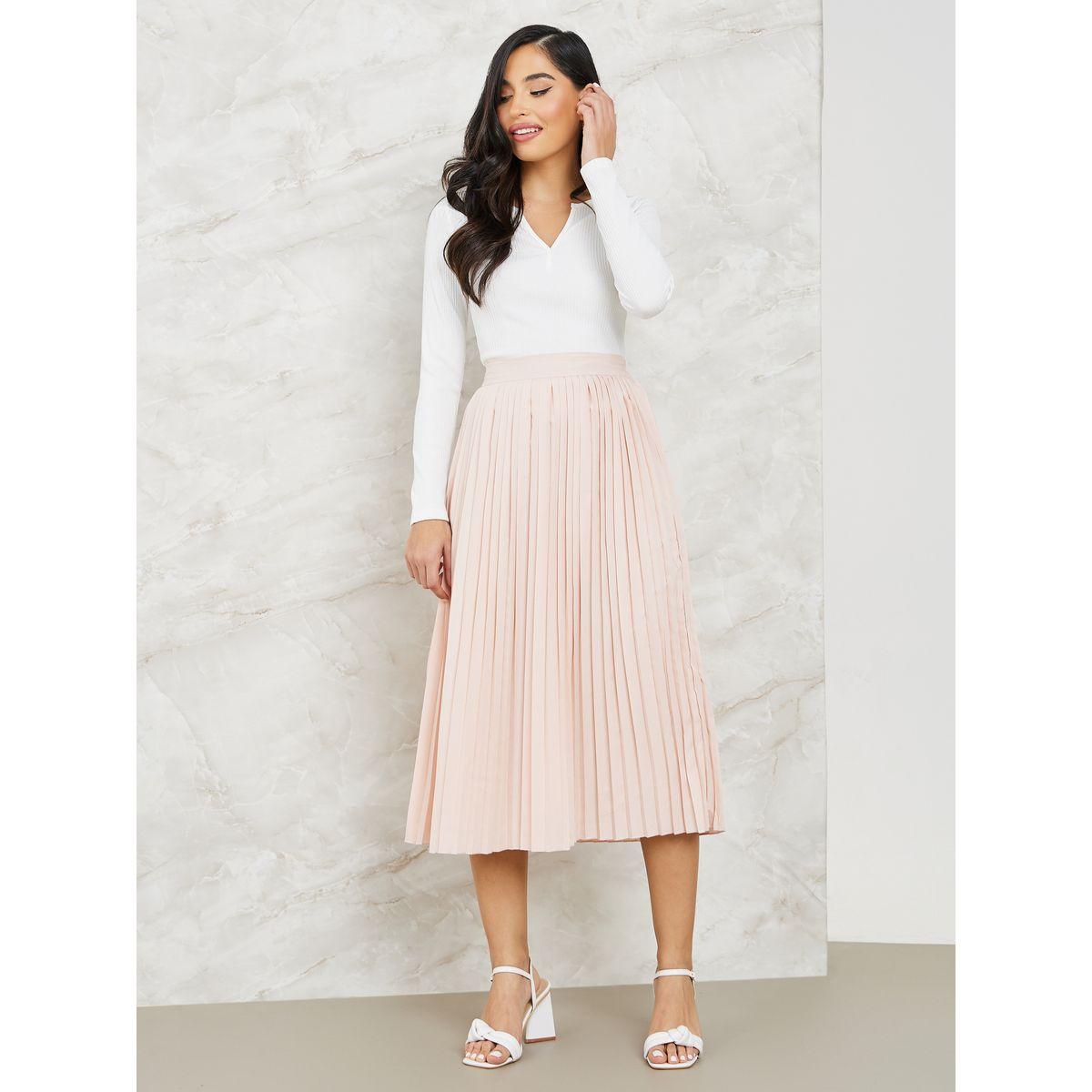تنورة ميدي مزينة بكسرات-women-clothing-bottoms-skirts-image-2