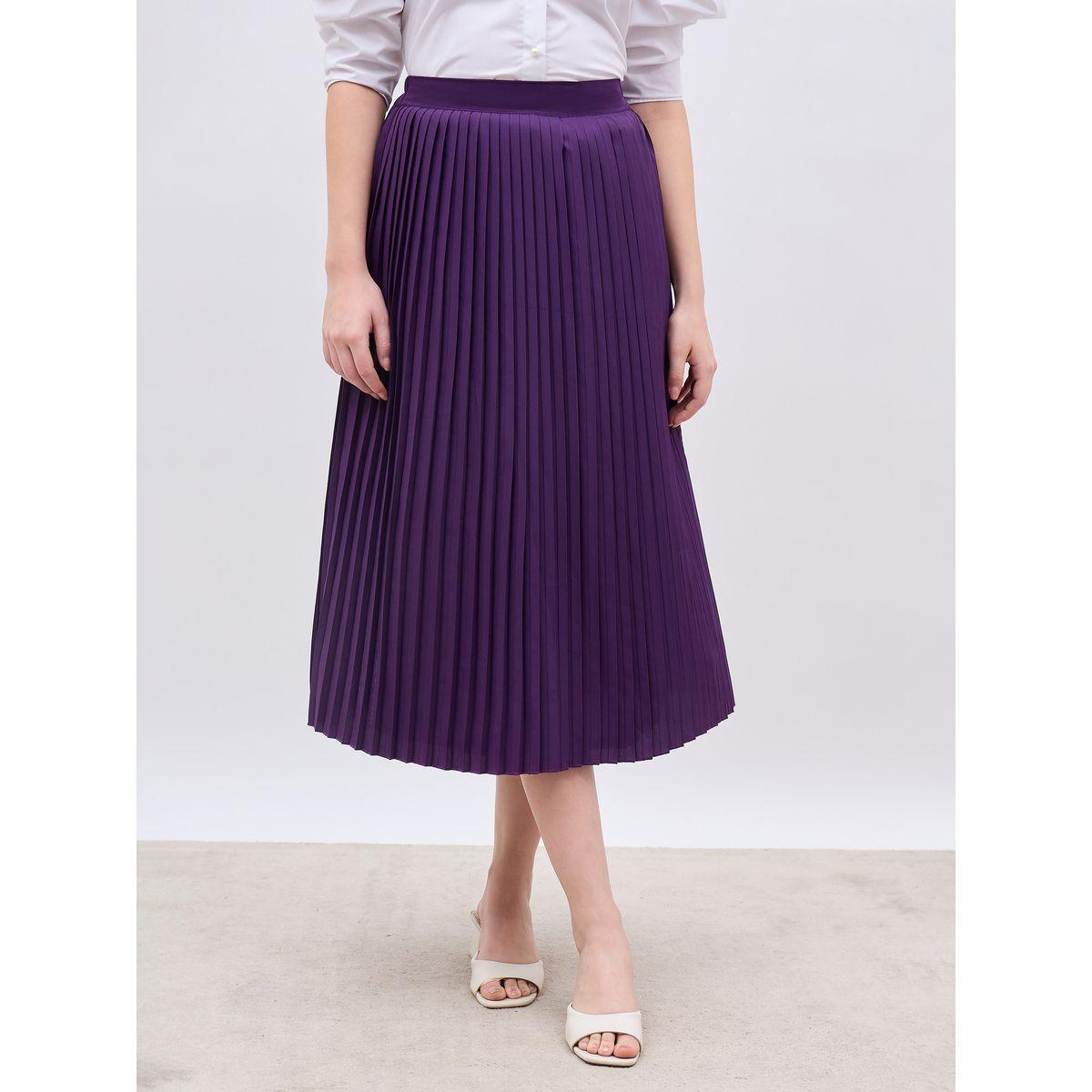 تنورة ميدي بحافة واسعة وكسرات-women-clothing-bottoms-skirts-image-2