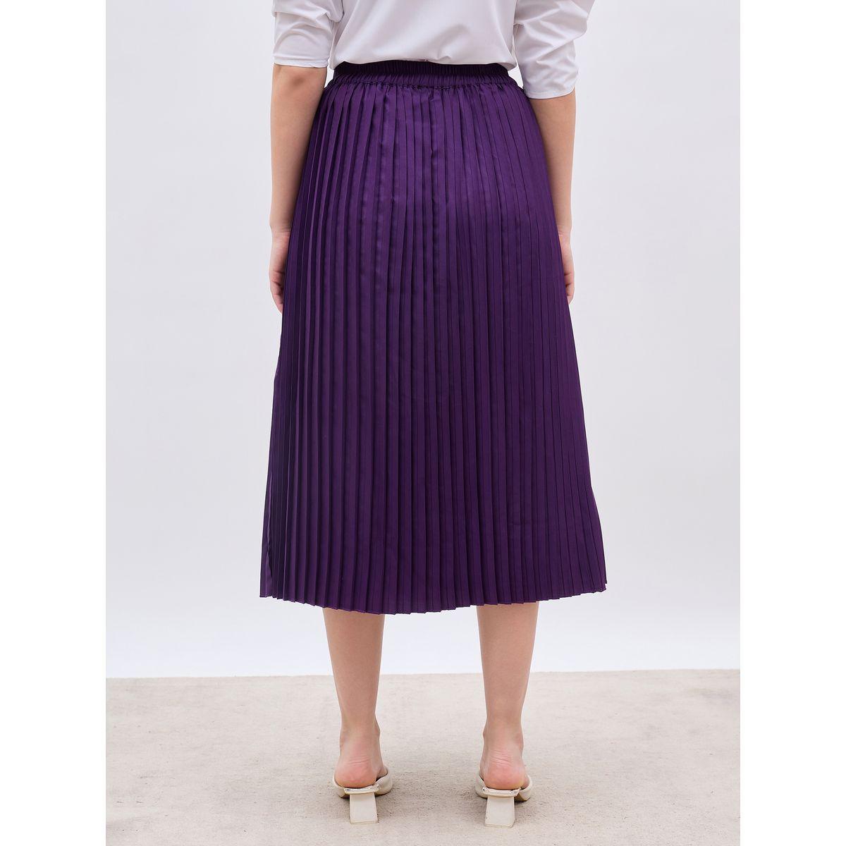 تنورة ميدي بحافة واسعة وكسرات-women-clothing-bottoms-skirts-image-5