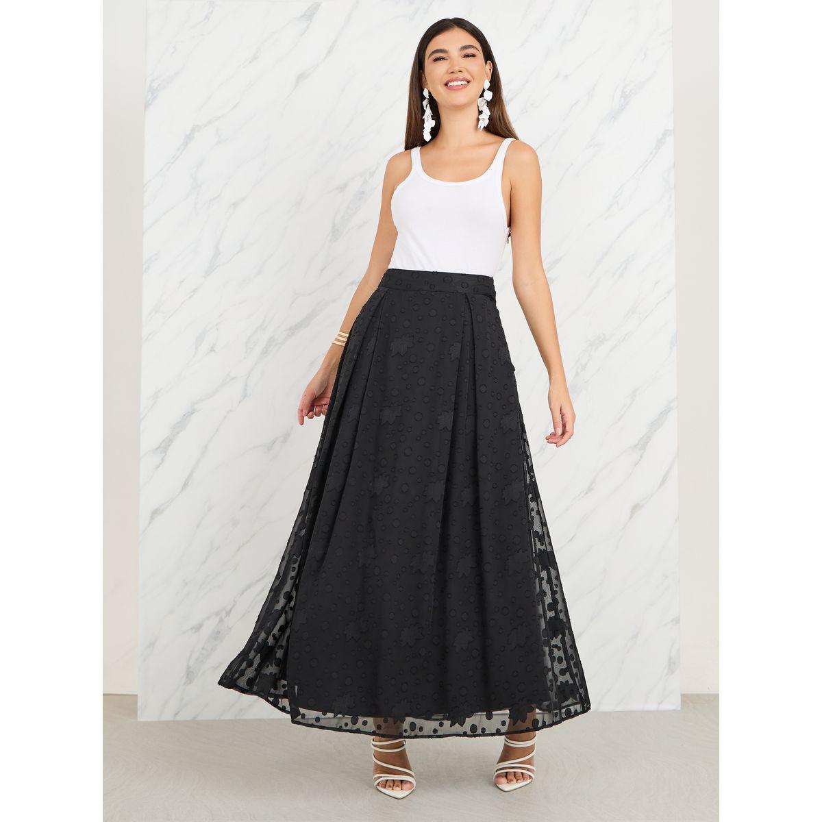 Styli Burnout Texture A-Line Maxi Skirt-women-clothing-bottoms-skirts-image-2