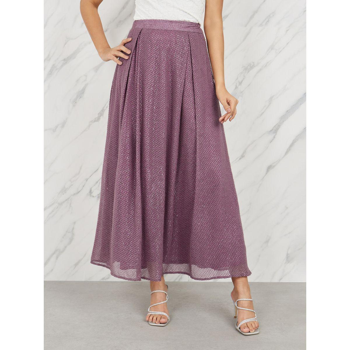 Styli Dobby Textured Bow Pleat A-Line Maxi Skirt-women-clothing-bottoms-skirts-image-1