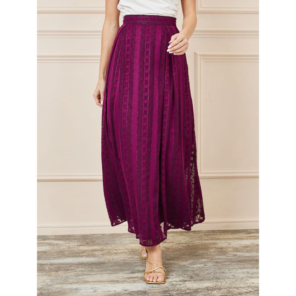 Styli Dobby Lace Texture High Rise Maxi Skirt-women-clothing-bottoms-skirts-image-1