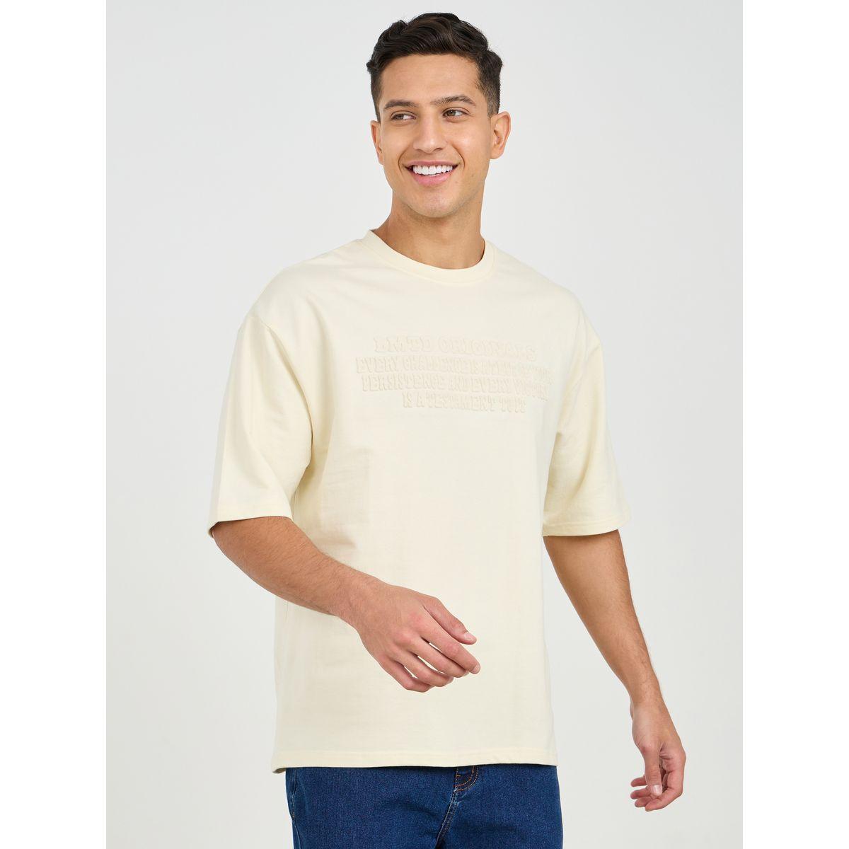 Styli Oversized Chest Tonal Embossed Print Terry T-Shirt-men-clothing-tshirtsandpolos-tshirts-image-1