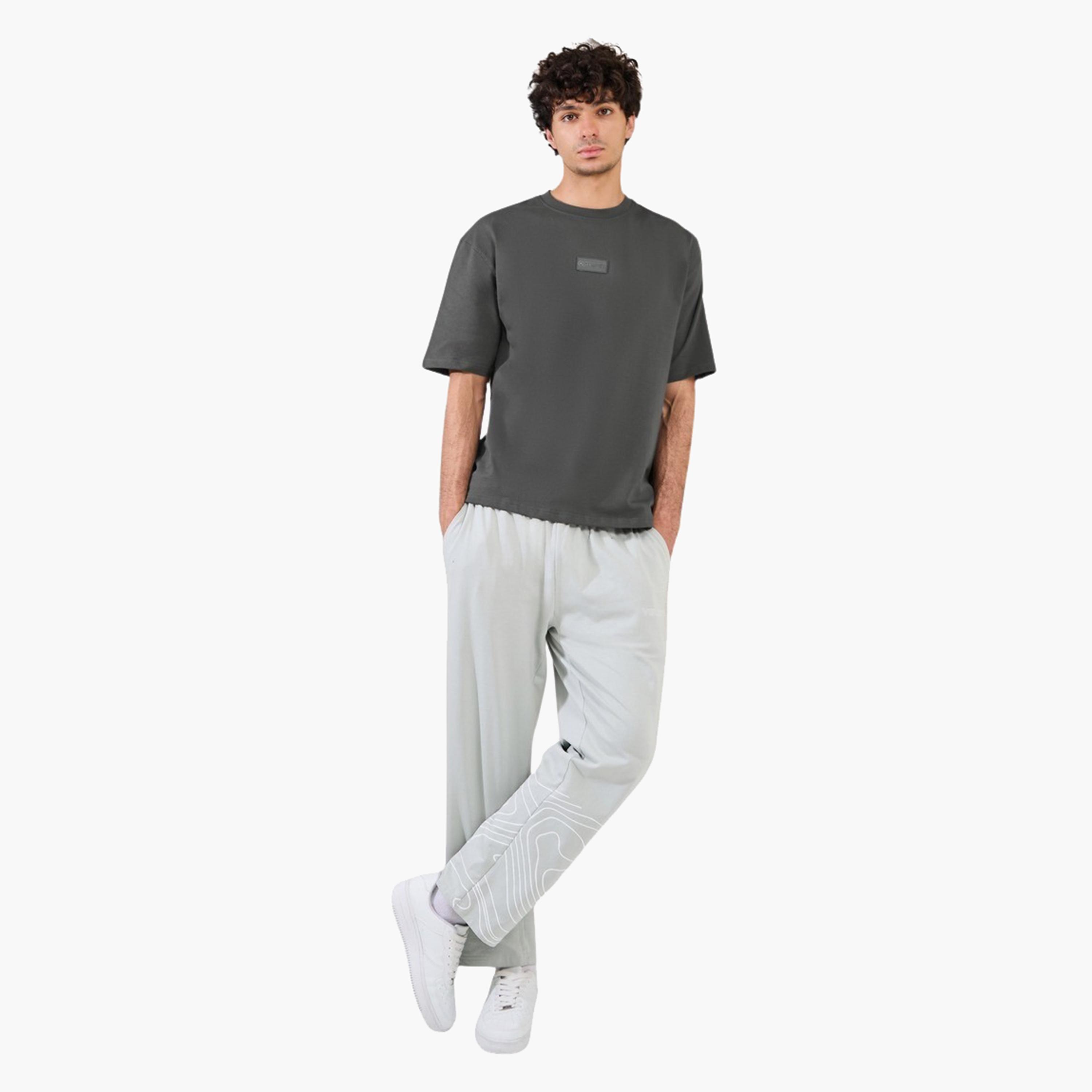 Styli Silicon Badge Detail Oversized Terry T-Shirt-men-clothing-tshirtsandpolos-tshirts-image-2