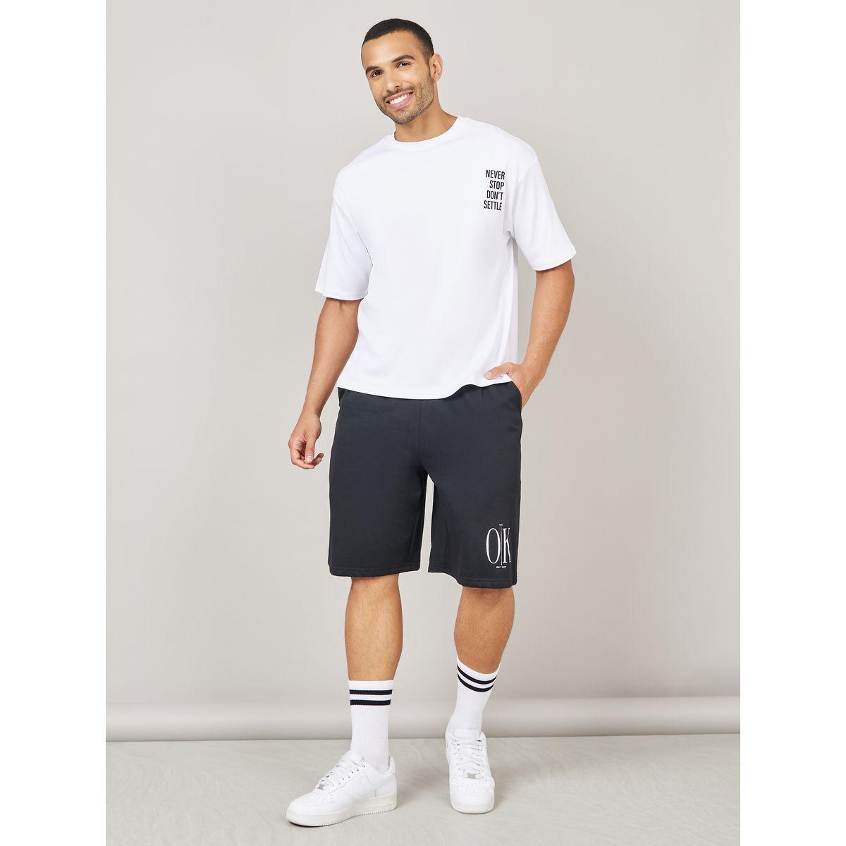 Styli Streetwear Front and Black Slogan Print Oversized Interlock T-Shirt-men-clothing-tshirtsandpolos-tshirts-image-2