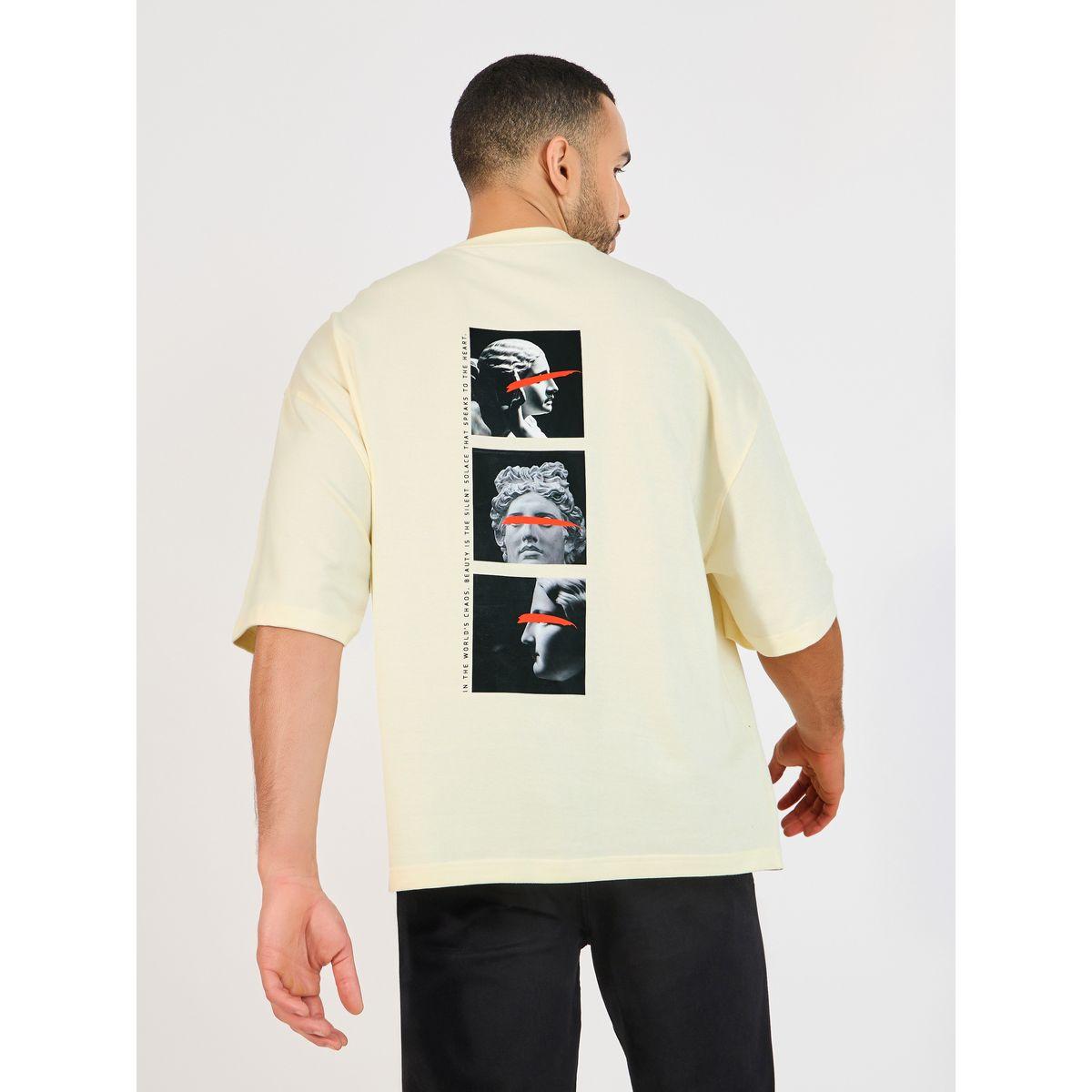 تيشيرت تيري بوكسي محبوك بطبعة صورة-men-clothing-tshirtsandpolos-tshirts-image-1