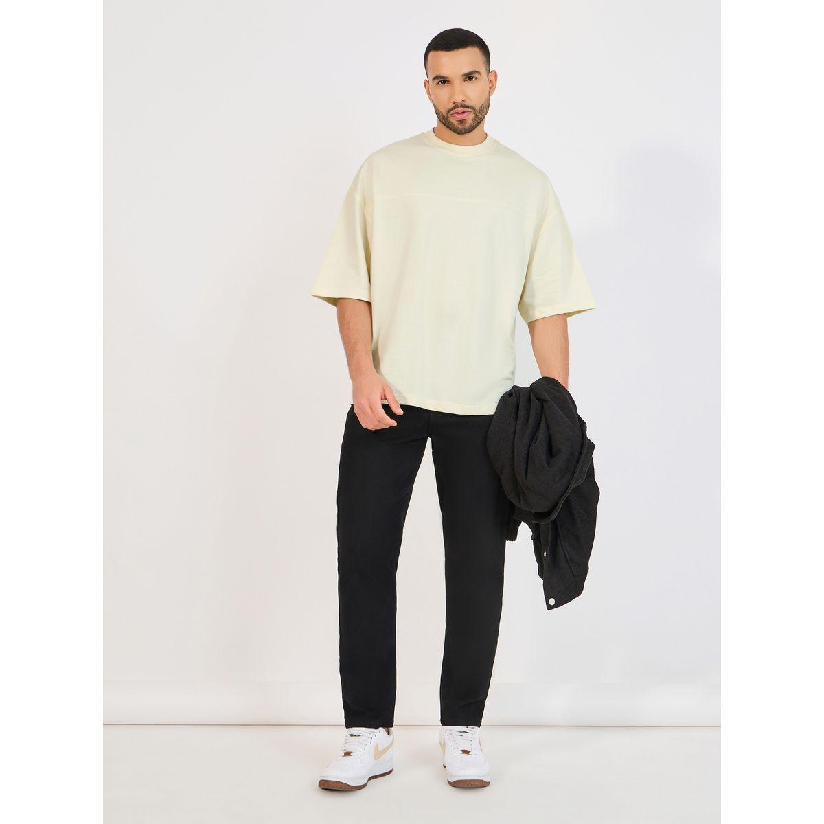 تيشيرت تيري بوكسي محبوك بطبعة صورة-men-clothing-tshirtsandpolos-tshirts-image-2
