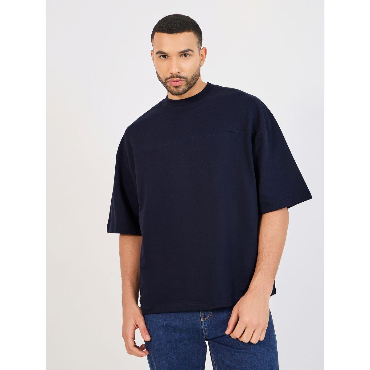 تيشيرت تيري بوكسي محبوك بطبعة صورة-men-clothing-tshirtsandpolos-tshirts-image-3