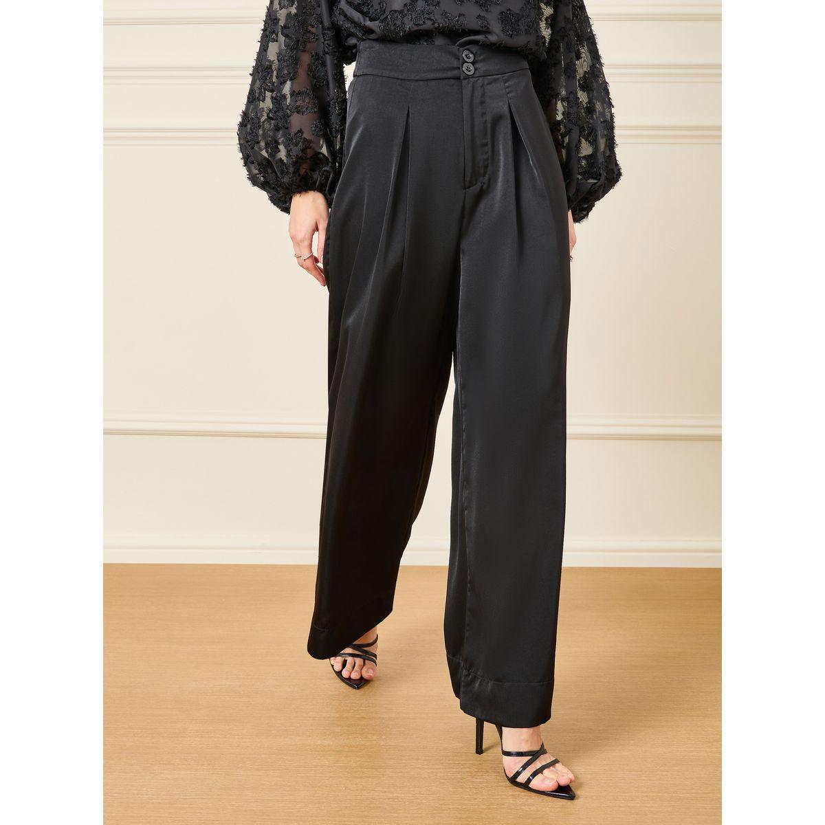 Styli Burnout Textured Balloon Sleeve Blouse & Wide Leg Pants Co-Ord-women-clothing-coordsets-image-5