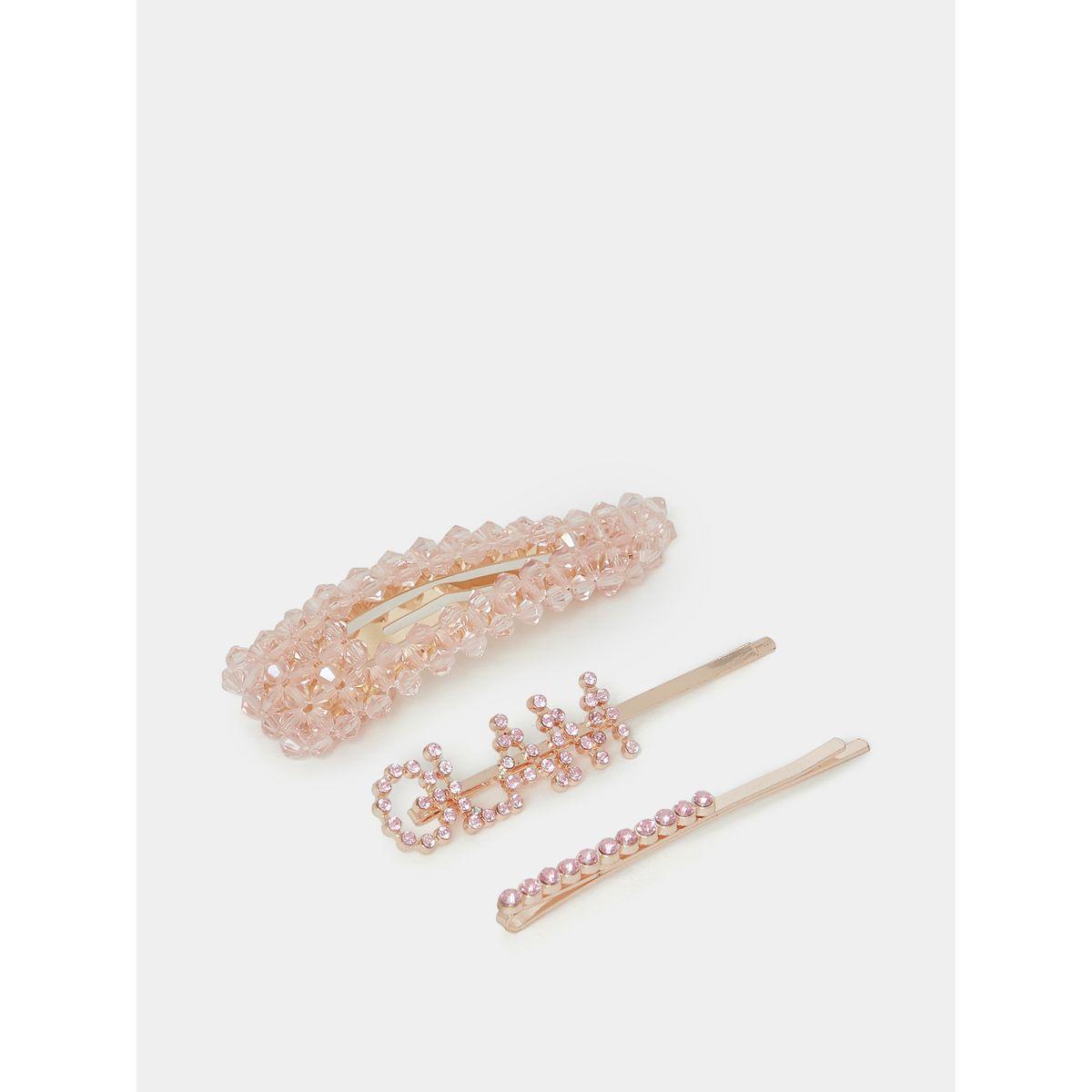 مجموعة من 3 دبابيس شعر مزينة بحجر الراين-women-hairaccessories-clips-image-1