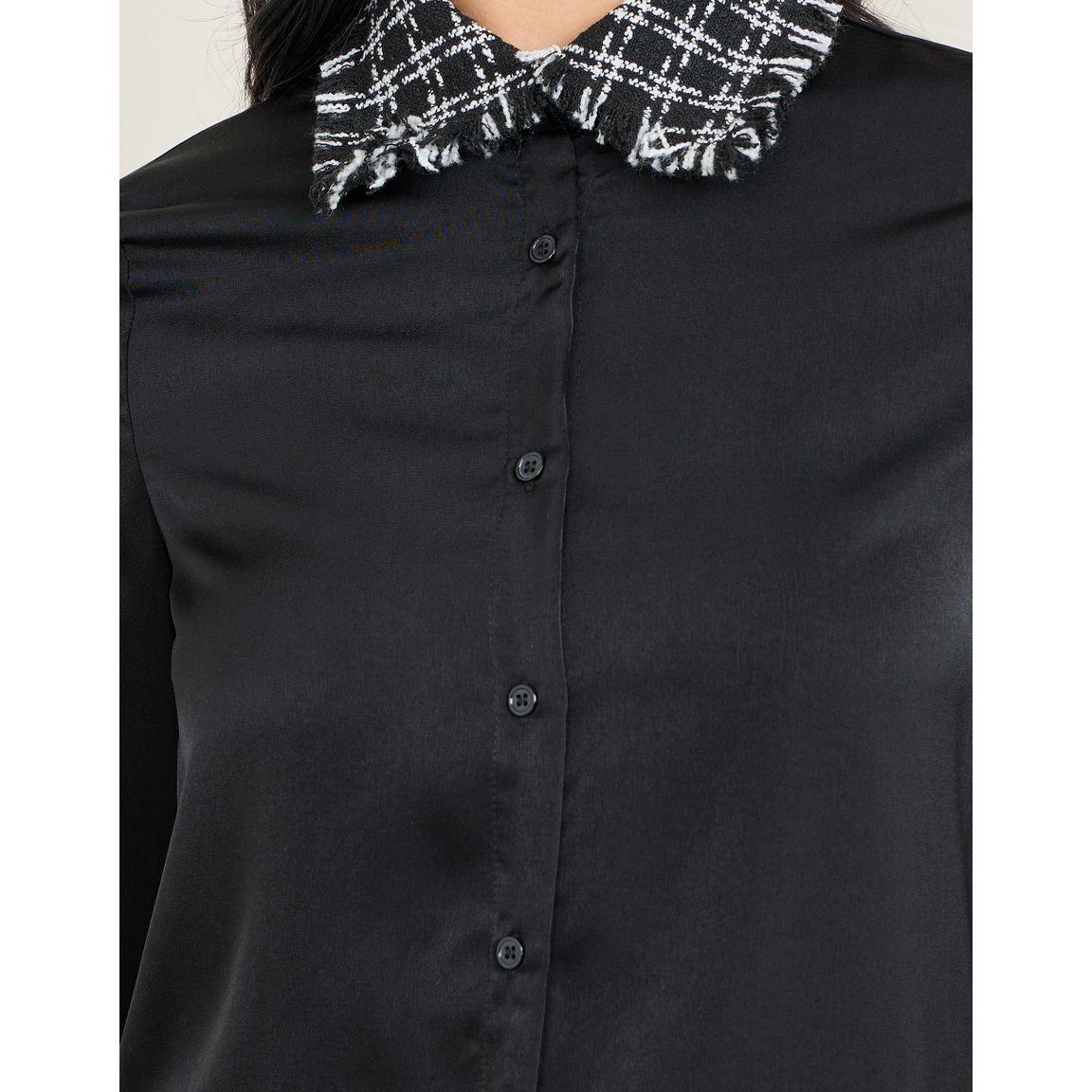 Styli Tweed Collared Shirt & Pants Co-Ord-women-clothing-coordsets-image-4