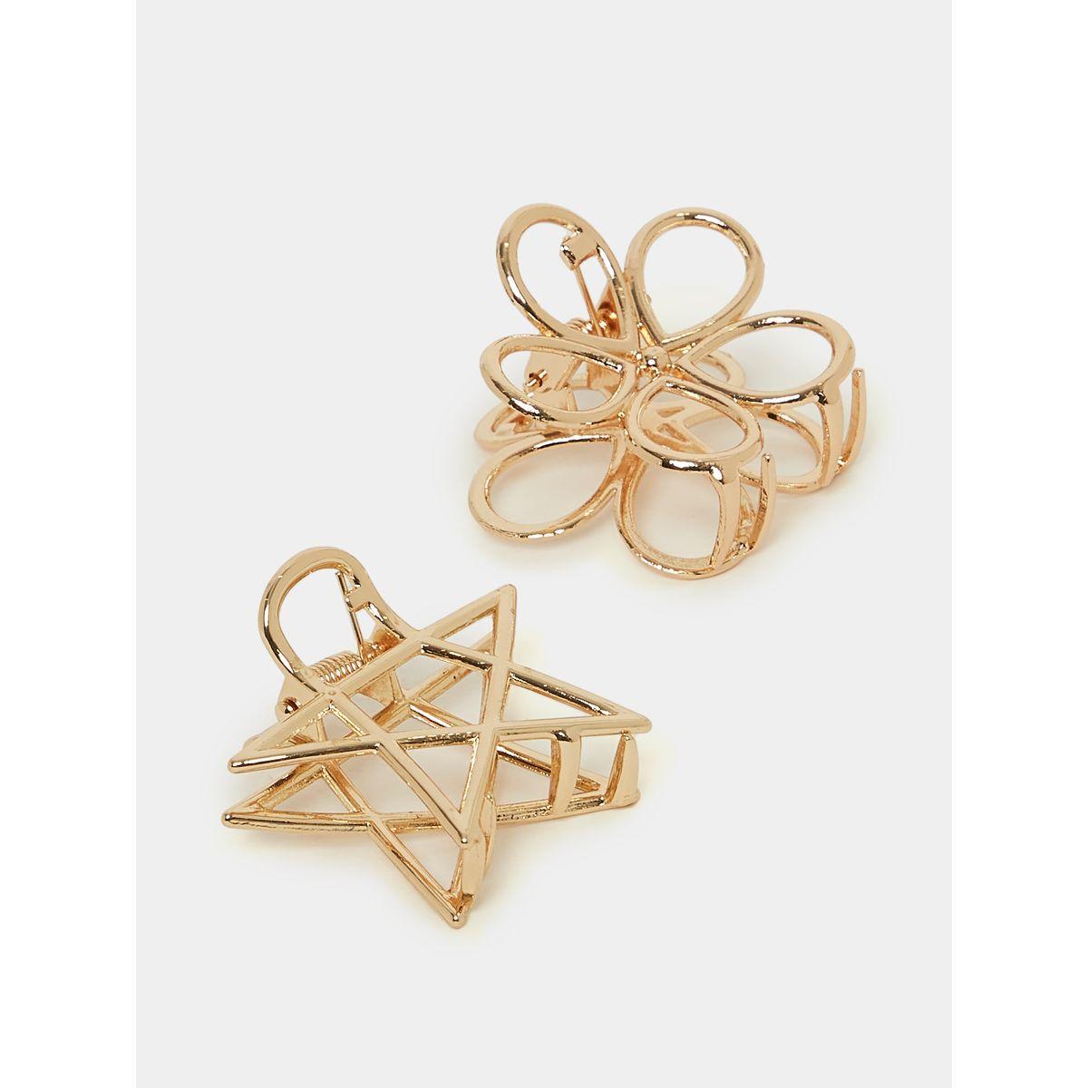 Styli Set of 2 - Star and Flower Hair Claw-women-hairaccessories-clamps-image-1