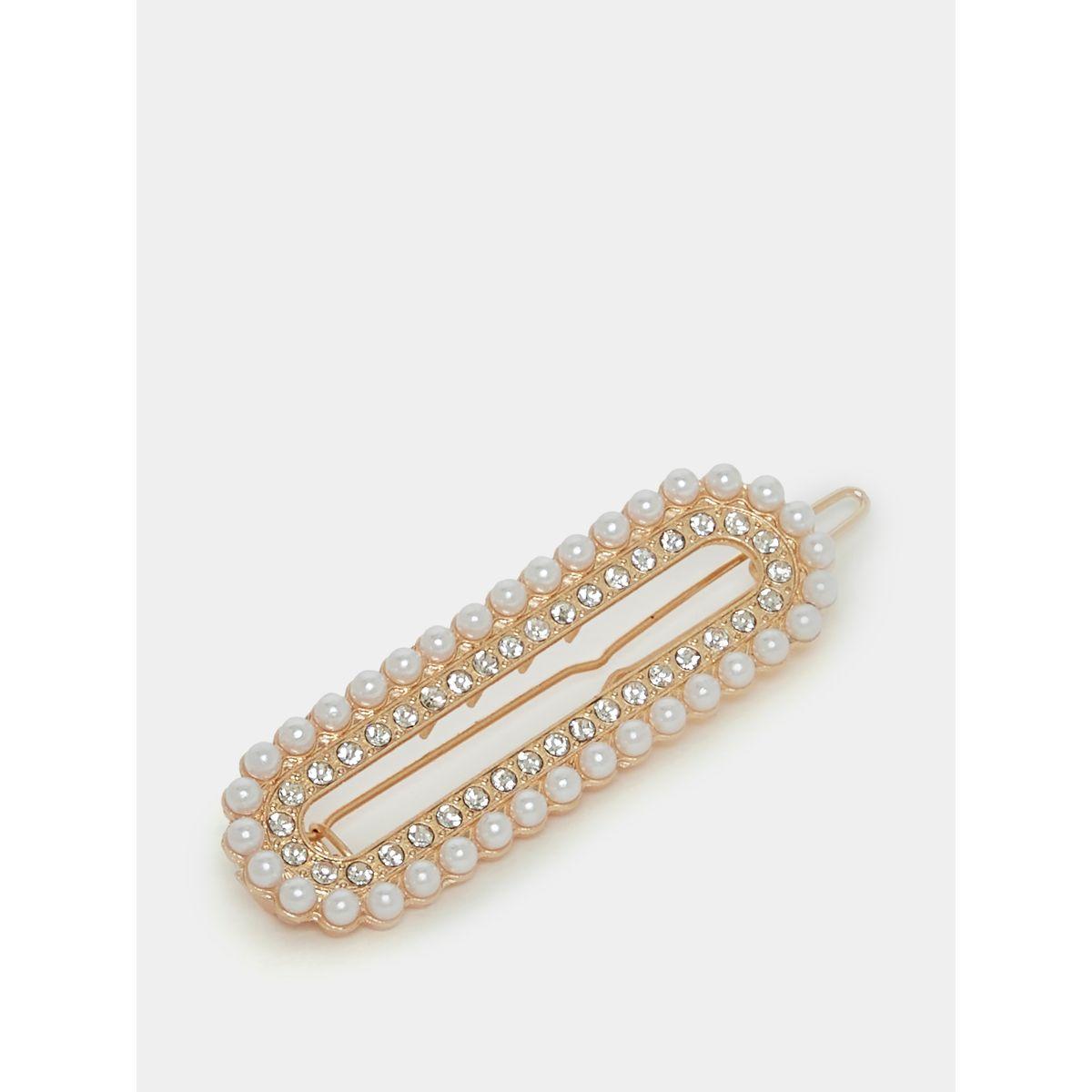 Styli Faux Pearl Rhinestone Hair Clip-women-hairaccessories-clips-image-1