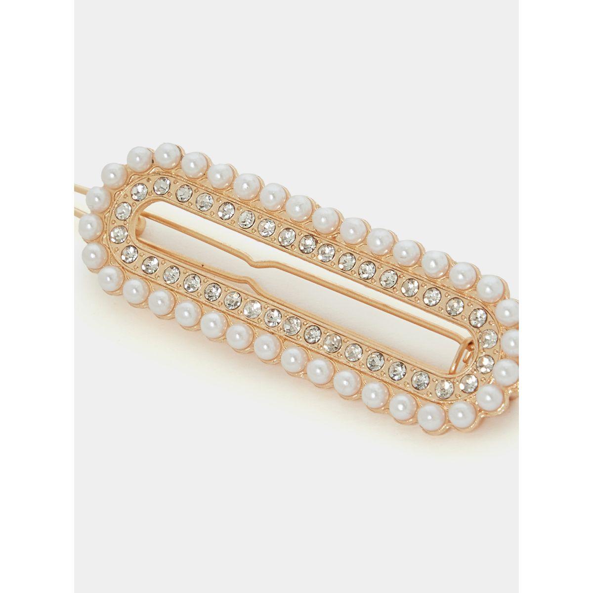 Styli Faux Pearl Rhinestone Hair Clip-women-hairaccessories-clips-image-3