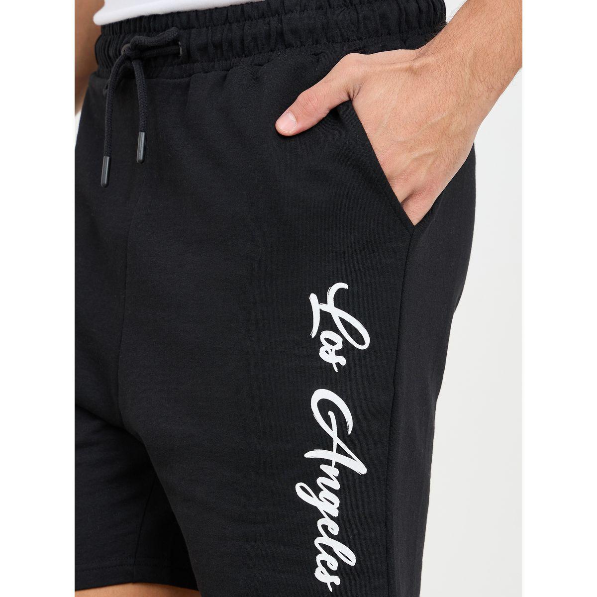 Styli Minimal Print Regular Fit Terry Shorts-men-clothing-bottoms-shorts-image-3