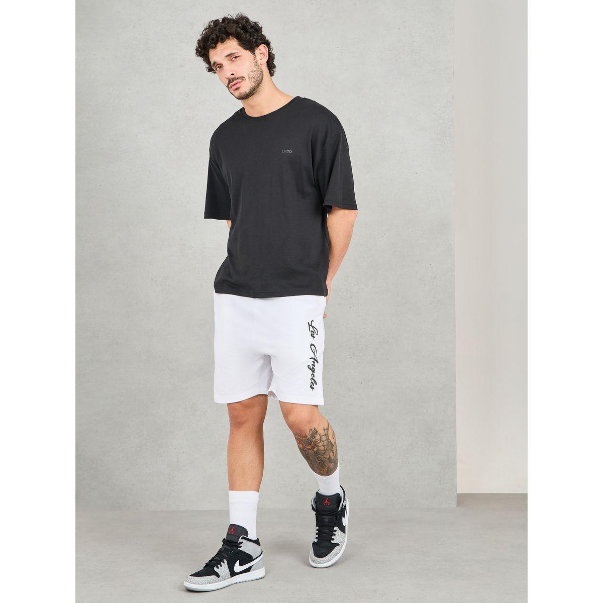 Styli Minimal Print Regular Terry Shorts-men-clothing-bottoms-shorts-image-2