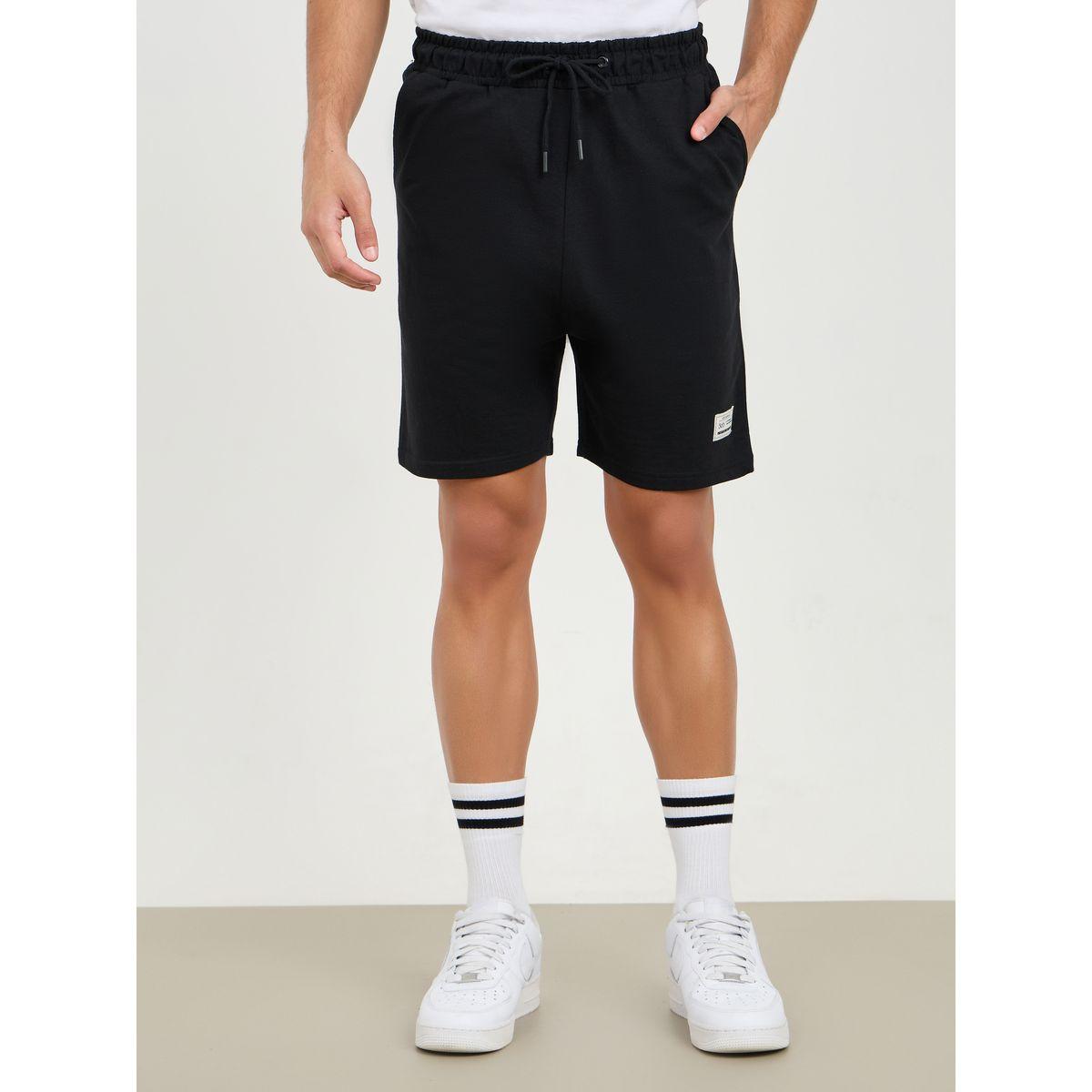 Styli Badge Detail Regular Fit Terry Shorts-men-clothing-bottoms-shorts-image-1