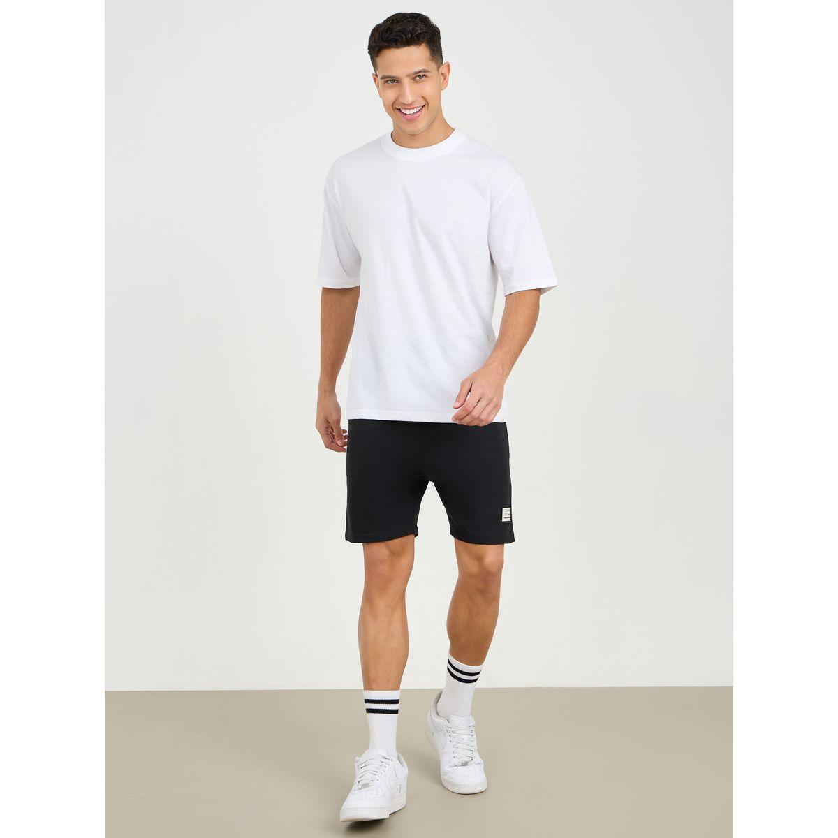 Styli Badge Detail Regular Fit Terry Shorts-men-clothing-bottoms-shorts-image-2