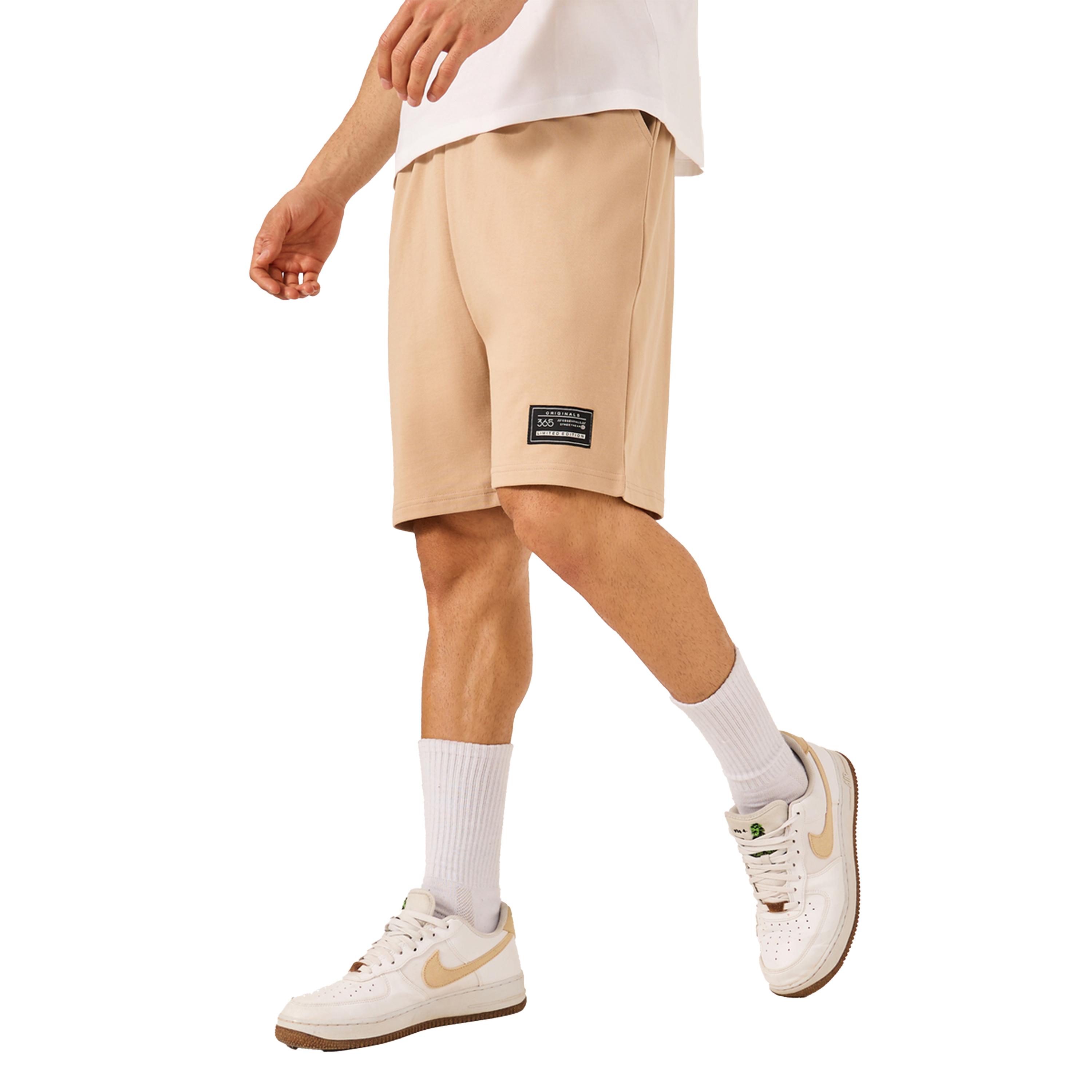 Styli Badge Detail Regular Fit Terry Shorts-men-clothing-bottoms-shorts-image-1