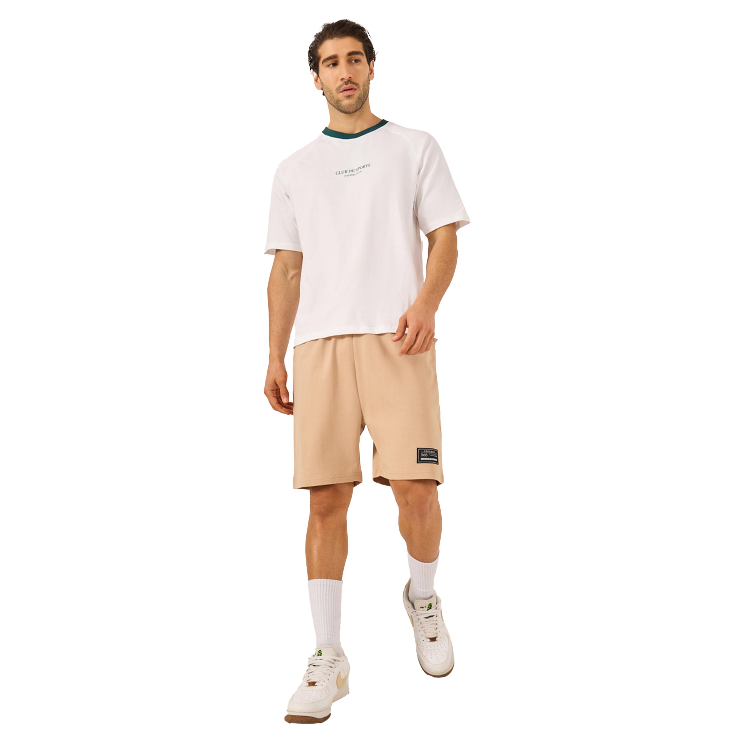 Styli Badge Detail Regular Fit Terry Shorts-men-clothing-bottoms-shorts-image-2