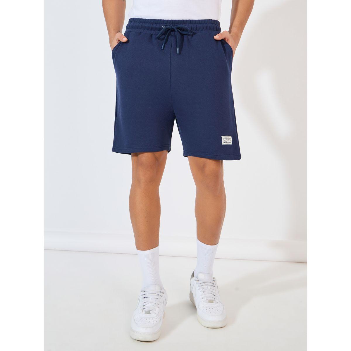 Styli Badge Detail Regular Fit Terry Shorts-men-clothing-bottoms-shorts-image-1