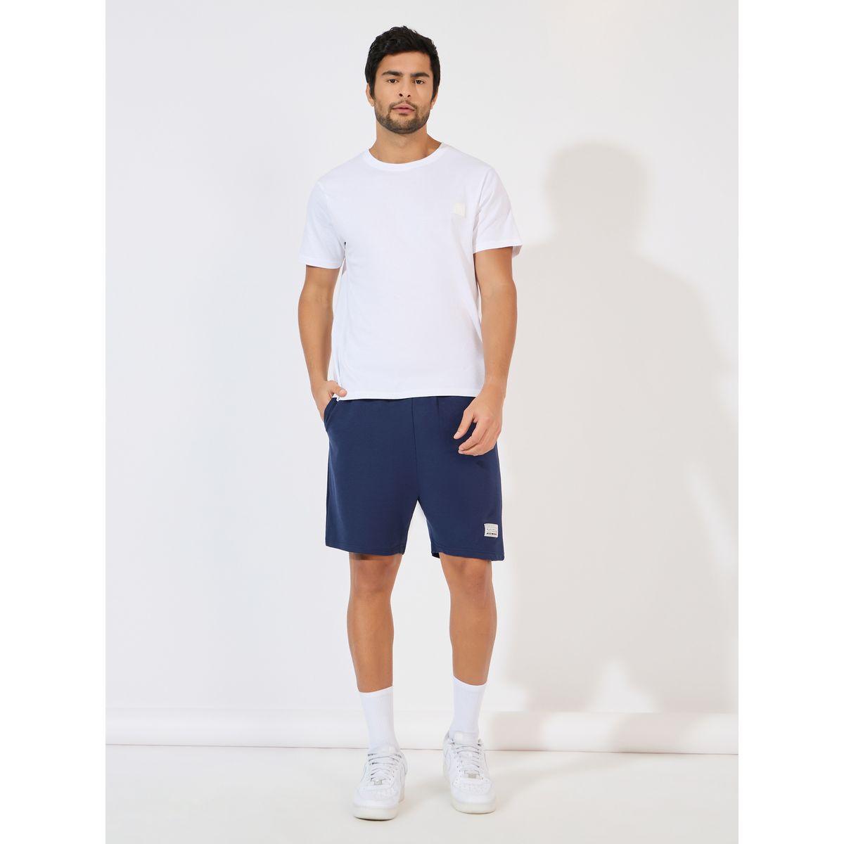 Styli Badge Detail Regular Fit Terry Shorts-men-clothing-bottoms-shorts-image-2