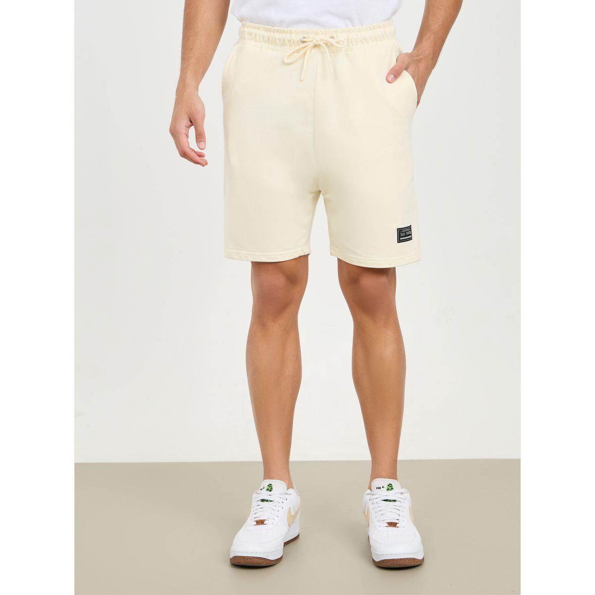 Styli Badge Detail Regular Fit Terry Shorts-men-clothing-bottoms-shorts-image-1