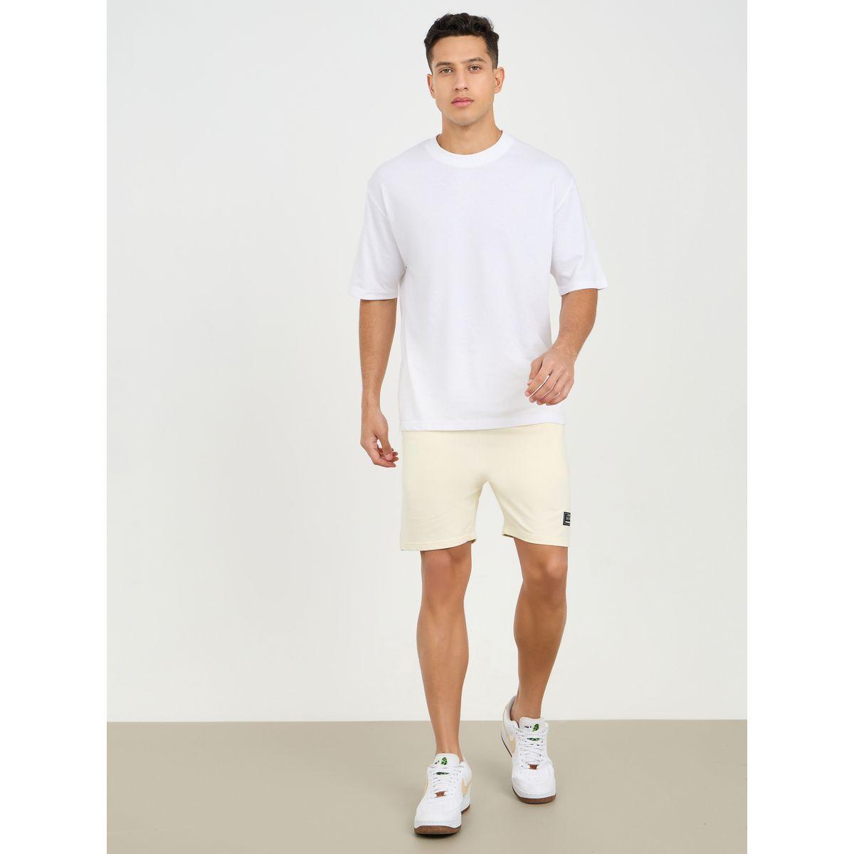 Styli Badge Detail Regular Fit Terry Shorts-men-clothing-bottoms-shorts-image-2